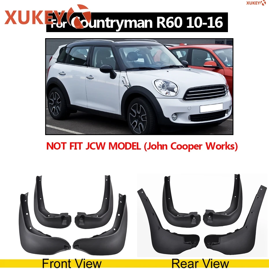 Автомобильные Брызговики Xukey для Mini Countryman F60 R60 Cooper Clubman R55 2008- Брызговики Передние Задние - Цвет: Countryman R60 10-16