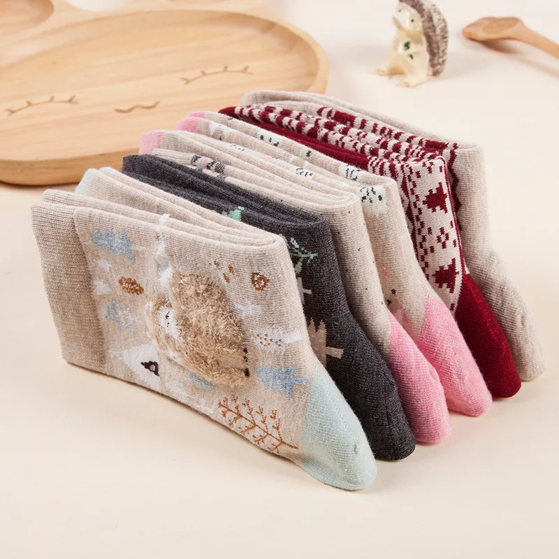 4pcs=2Pairs/lot Women Socks Cartoon Animals Cotton Kawaii Girl Short Harajuku Street Tide Casual Socks Christmas Gift Socks
