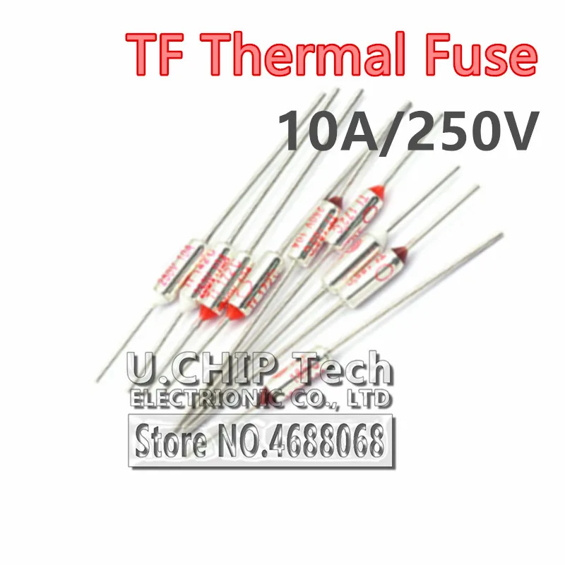 

10pcs/lot TF Thermal Fuse 10A/250V RY-142/152/157/165/172/175/180/185/192/200/210/216/230/240/250/285