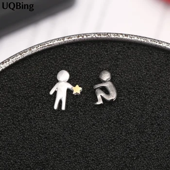 

Free Shipping Fashion Plata 925 Sterling Silver Figure Stud Earrings Jewelry Pendientes de Plata Brincos