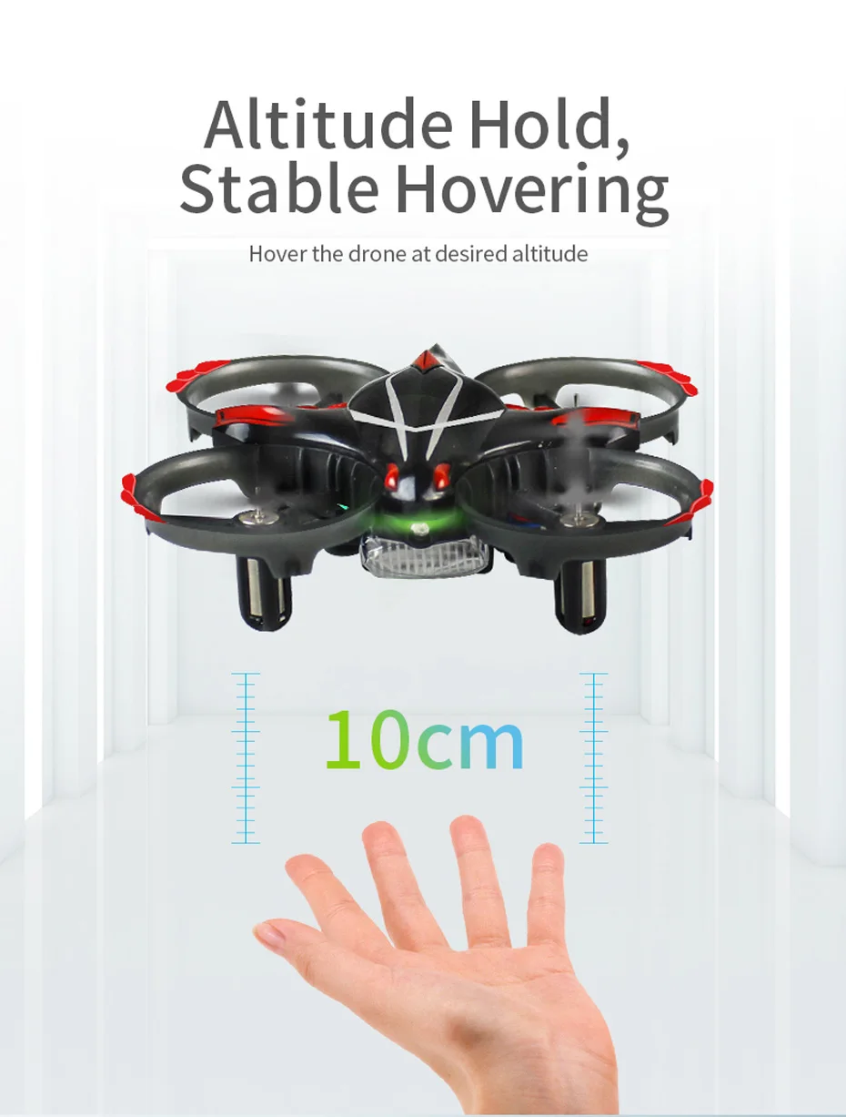 JJRC H56 Mini Drone, hover the drone at desired altitude 1ocm . al