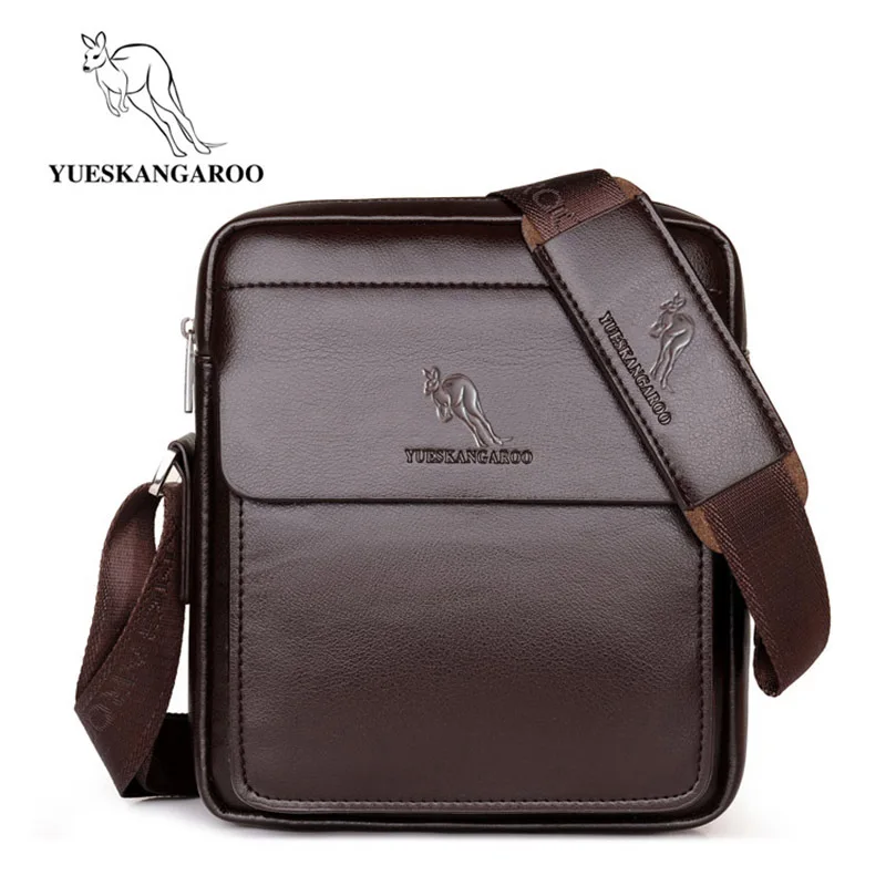 

YUESKANGAROO Men Bags 2018 Famous Brands Men Messenger Bags Top Leather Bag Briefcase Designer High Quality Shoulder Bag HA026