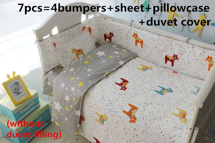 

Promotion! 6/7PCS Rabbit Baby Bedding Set, Bed Sheet Set,Baby Crib and Cot Products ,duvet cover ,120*60/120*70cm