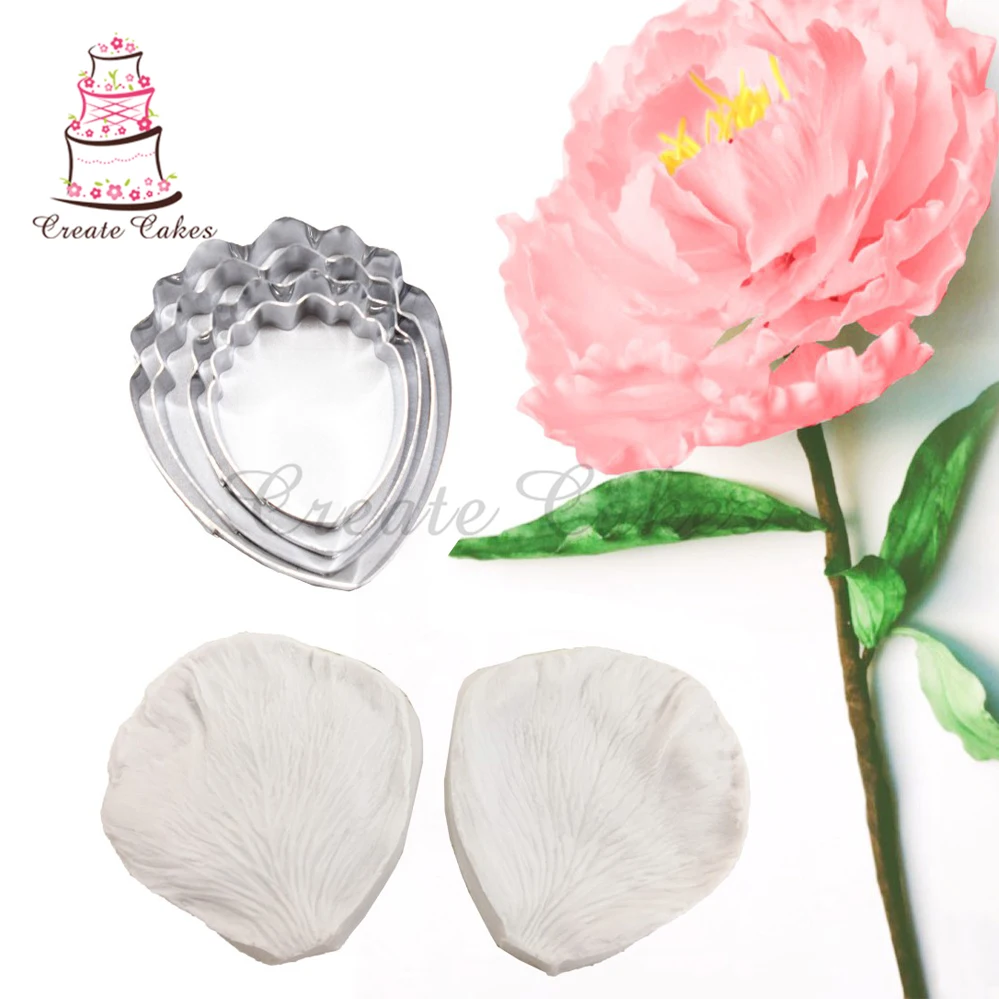 

76*78*10mm Flower Petal Mold for Peony Flower Decoration Stainess Steel Cutter Set Wedding Fondant Cake Sugarcraft Tool Bakeware
