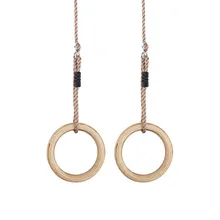 Wooden Gymnastic Rings Crossfit Indoor Fitness Gym Exercise Pull Ups Outdoor Muscle Training Ring With Buckle Straps 1 pair Wooden Gymnastic Rings Crossfit Indoor Fitness Gym Exercise Pull Ups Outdoor Muscle Training Ring With Buckle Straps 1 pair