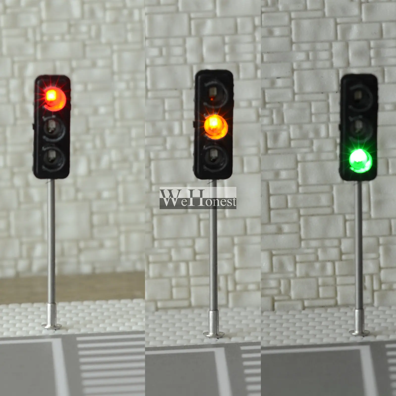 3 шт. конструкция Хо/ОО модель 3-светильник дорожный светильник s сигнальный светодиодный контур модель 50 мм DIY для архитектурной уличной железнодорожной дороги