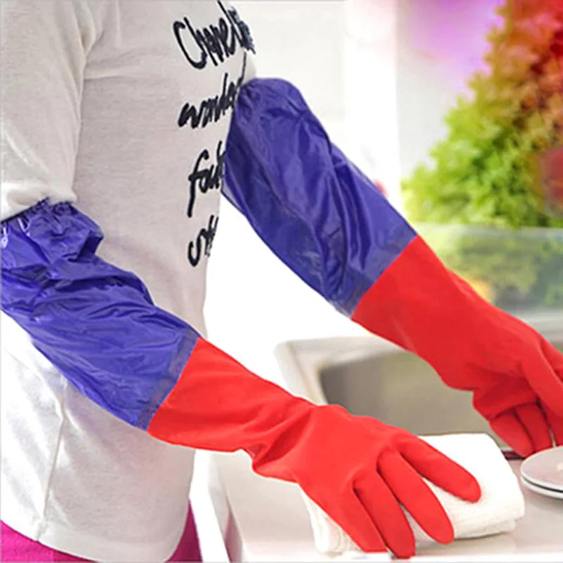 New Design Dishwashing Gloves Thick Warm Long Gloves Kitchen Wash