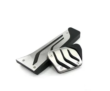 2pcs Stainless steel Car Pedal Pads Cover Clutch Gas Brake Pedals Pads Fit For BMW 5 Series X3 AT car-styling