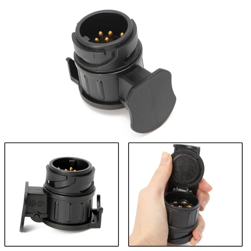 Waterproof 13 To 7 Pin Plug Trailer Caravan Electric Adapter Socket