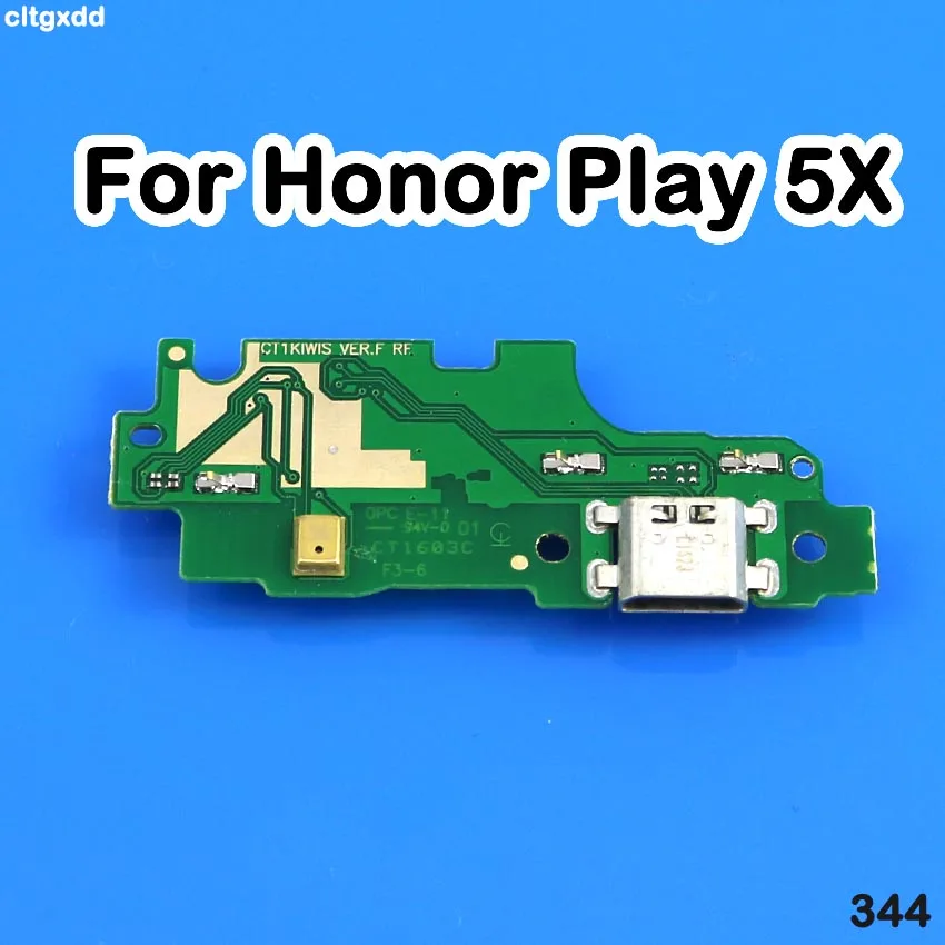 10 шт./лот для huawei Honor Play 5X USB зарядка гнездо платы док-станция разъем зарядки Порты и разъёмы станция для зарядки с гибким кабелем С микрофоном