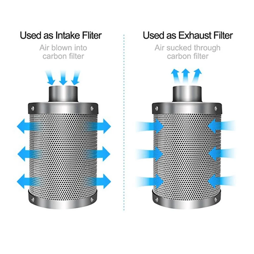 4 ''6''Carbon фильтр для очистки воздуха для встраиваемый вентилятор гидропонная теплица комнатное Садоводство расти палатку вентиляции