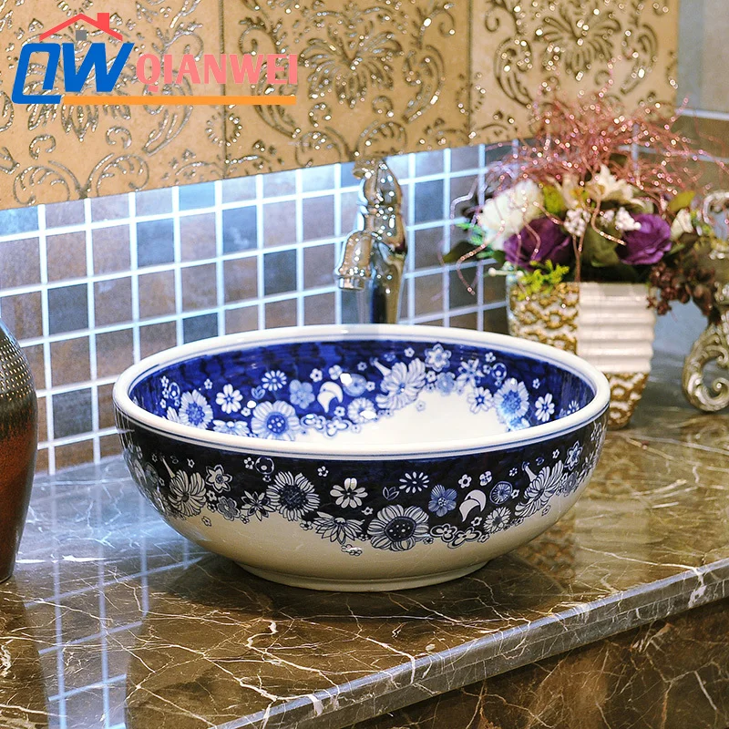[Genuine] ceramic basin counter wash horn flower EB-261 |