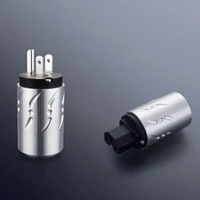 Viborg Pure Copper Rhodium Plated US Power Connector HIFI IEC Female Plug viborg 99 998% pure copper 3p male female xlr plug connector jack hifi audio mic cable balance adapter 24k gold rhodium plated