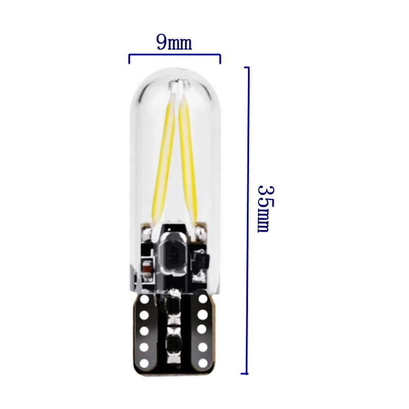 T10 W5W 2825 501 192 COB Светодиодный стеклянный автомобильный светильник светодиодный с нитью накаливания автомобильные лампы для чтения ДХО для автомобиля