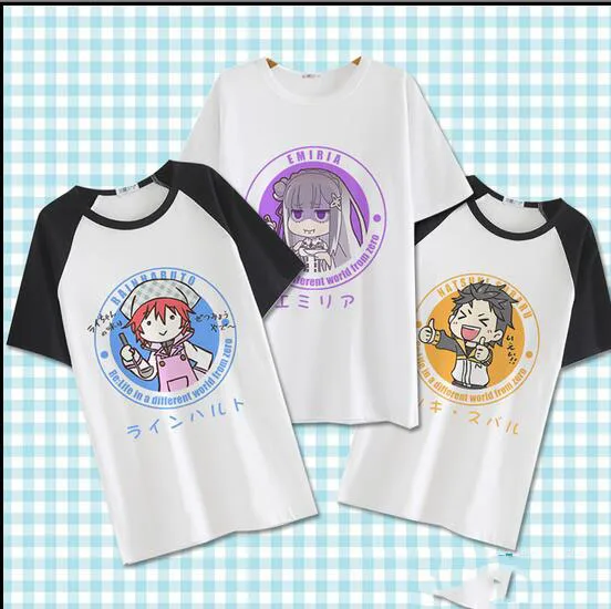 Re Zero kara Hajimeru Isekai Seikatsu Субару Нацуки rem ram life in a different world косплей костюм футболка |