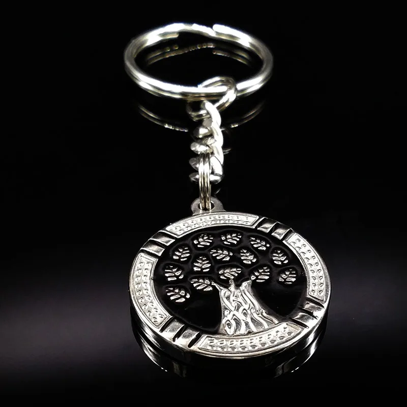 Helm//clock keyRing chain antiqued bronze gift handmade glass cabochon gift