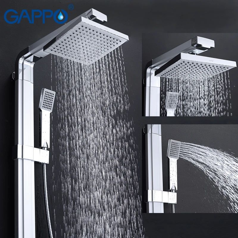 Günstige GAPPO bad dusche armaturen set bad dusche wasserhahn wand montiert wasserhahn mixer wand dusche set Wasserfall Massage große dusche mixer
