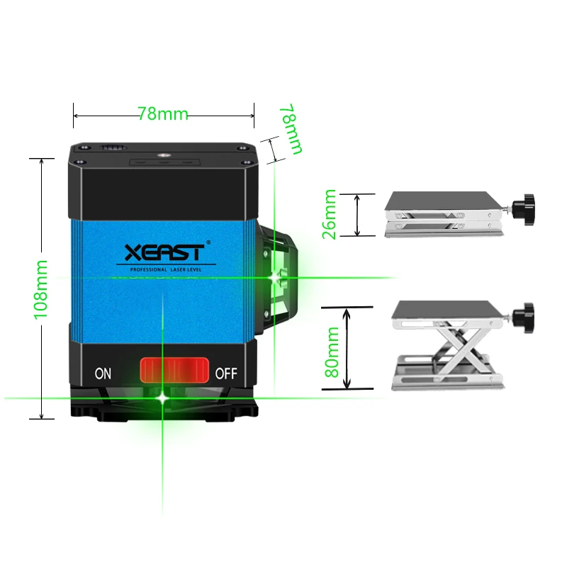 XEAST Горячая 12 линия лазерный уровень для укладки плитки самонивелирующийся 360 горизонтальный и вертикальный крест зеленый 3D лазерный уровень