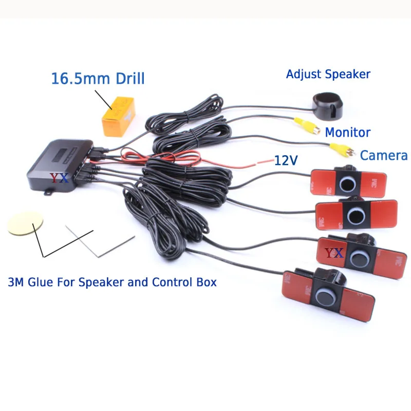  Koorinwoo Original 16.5MM Car parking Sensor Dual Core Video system Image Parktronic jalousie Rear 