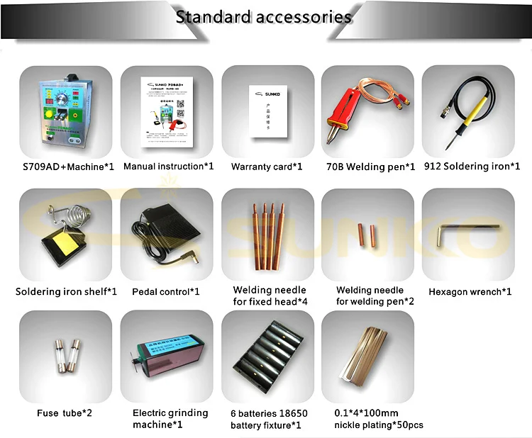 SUNKKO 709AD+ Обновление новой большой мощности версии от 709AD 4 в 1 точечный сварщик фиксированной импульсной сварки+ постоянная температура пайки