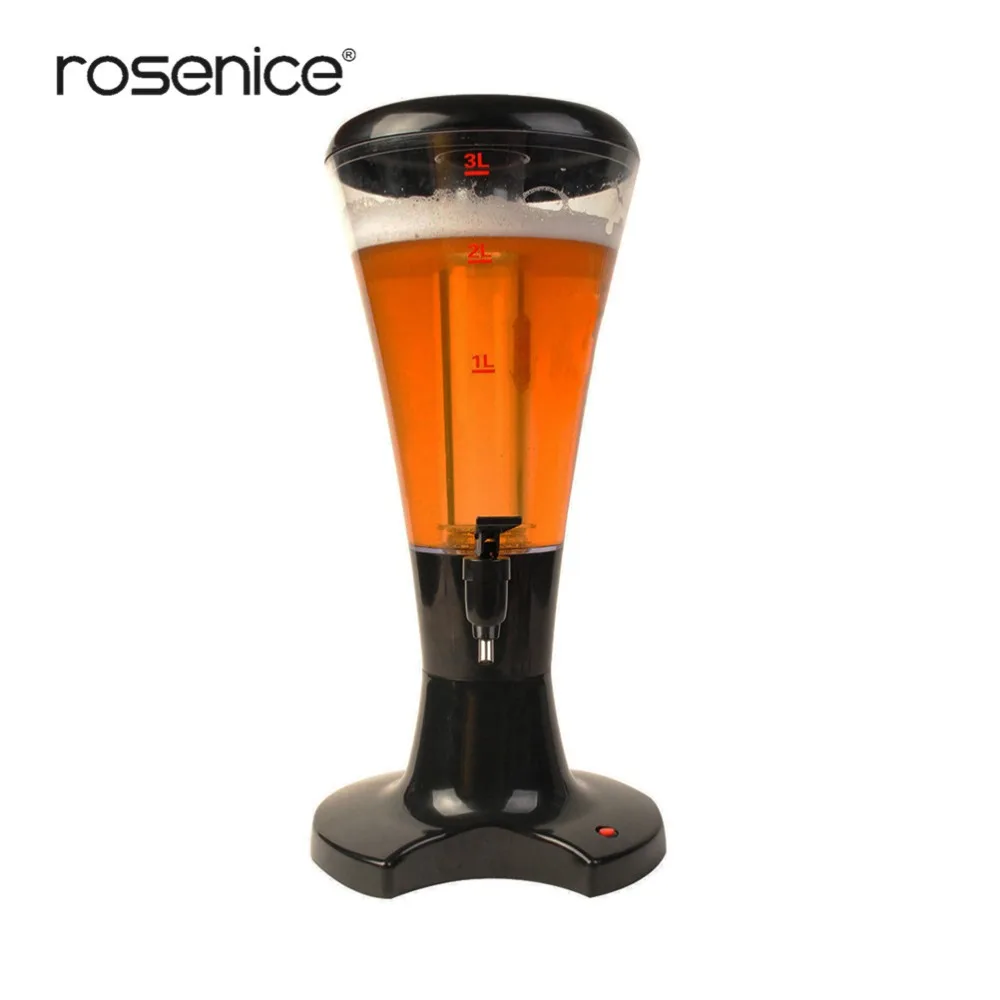 

3LTabletop Beer Wine Tower Beverage Juice Dispenser with LED Colorful Shinning Lights New Beer Dispenser