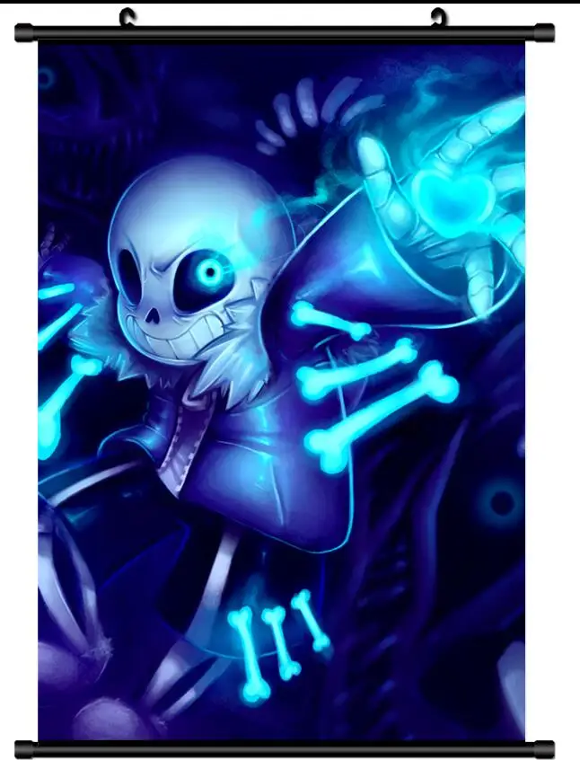 Аниме Undertale Sans Декор для комнаты настенный плакат прокрутка|Рисование и