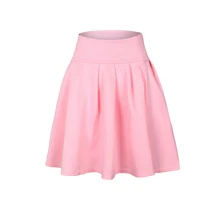 Новая мода лето осень Стиль Женская юбка сплошной цвет сексуальная высокая талия плиссированные мини-трапециевидная короткая юбка