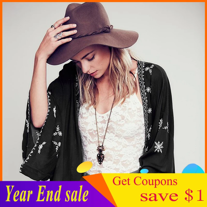 

7-shops Chiffon Kimono Women Cardigan Batwing Sleeve Summer womens tops blouse Female Beach Loose Blouses kimono femme Blusas