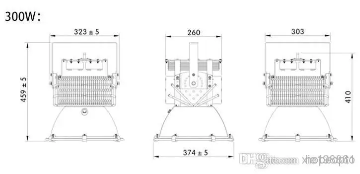 BEST 110-220v fins shell 300W Cree XPD LED FloodLight,led floodlights,warm/pure white,Mean well led driver.