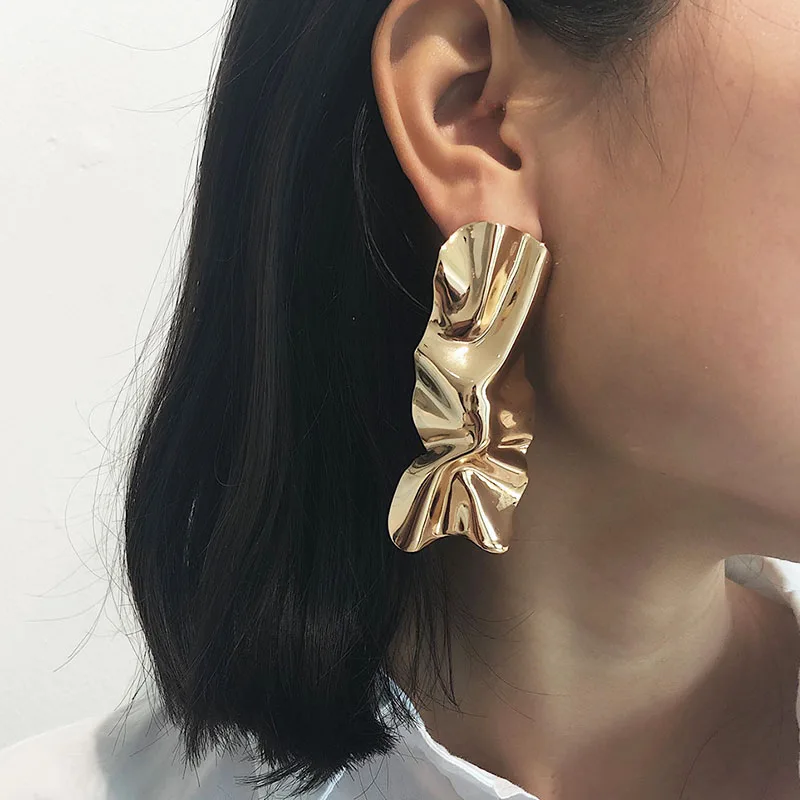 

Creative Exaggerated Irregular Mirror Surface Geometric Dangle Earrings for Women Big Statement Earrings Fashion Jewelry XR2053