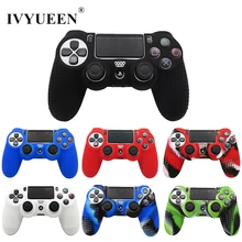IVYUEEN, новая версия, силиконовый чехол для Dualshock 4, для playstation 4, PS4 Pro, тонкая консоль, кожный чехол с контроллером, колпачки