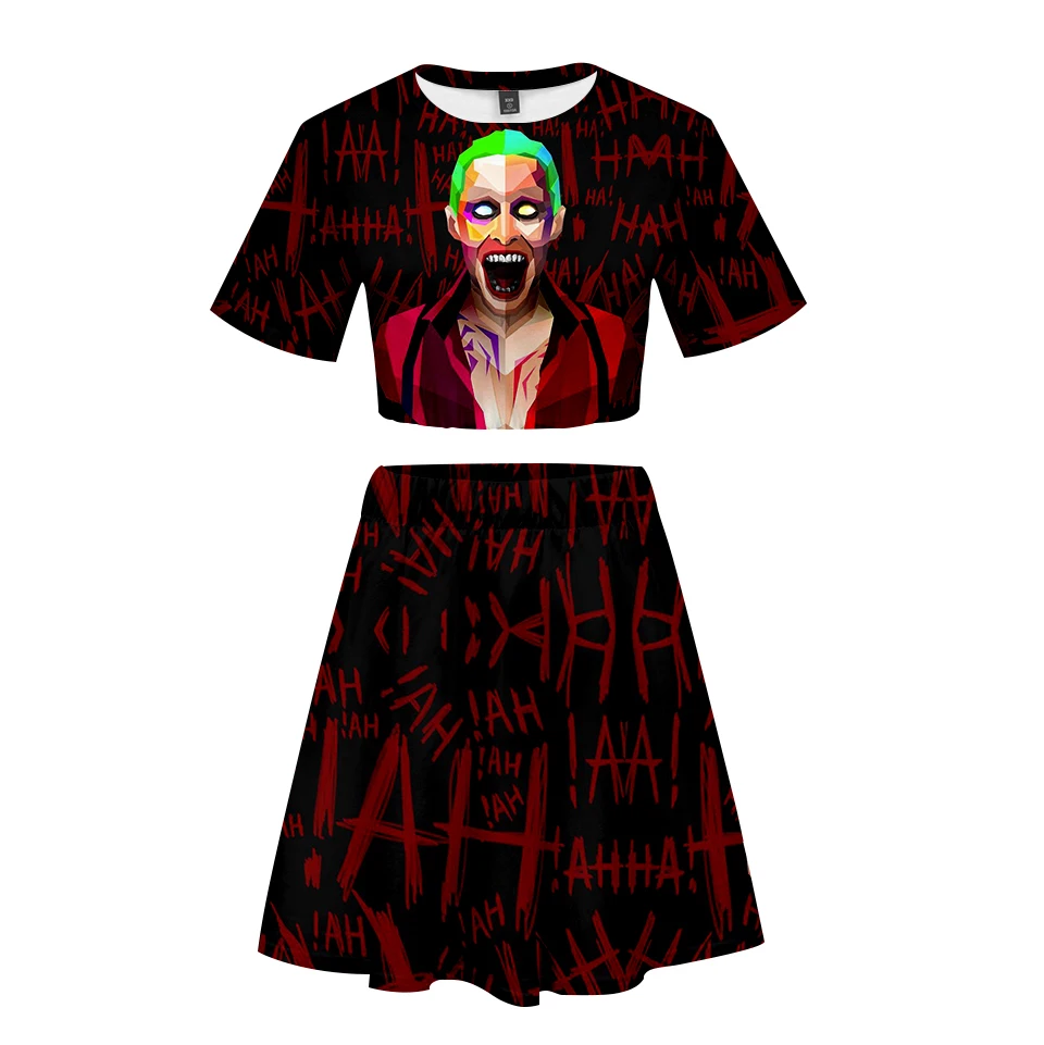 Frdun/костюм с объемной короткой юбкой с изображением героя мультфильма «Холодное сердце», футболка с короткими рукавами и короткая юбка, повседневный комплект из двух предметов для девочек, Kpop