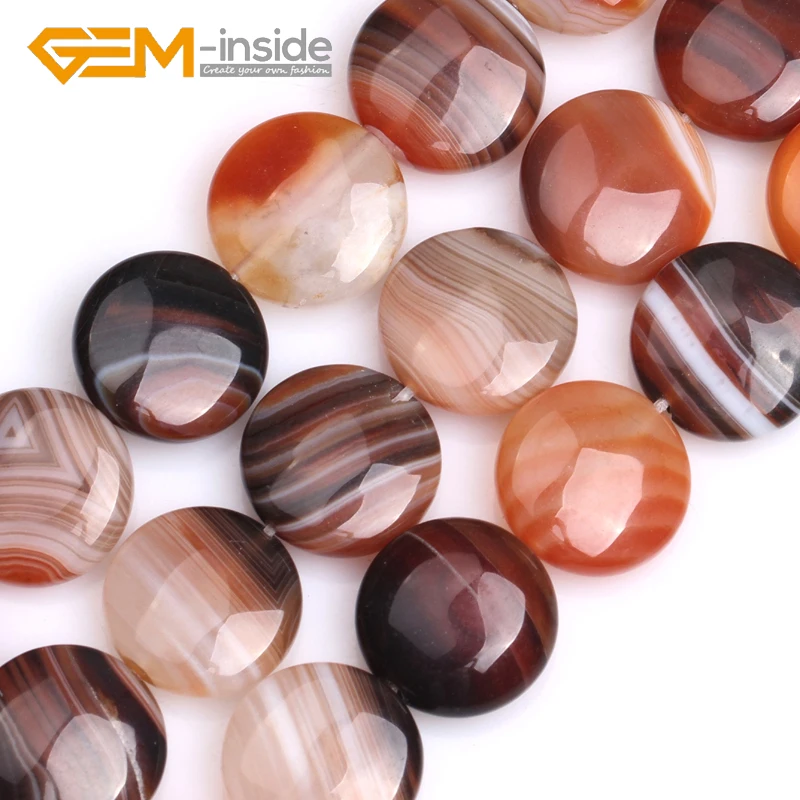 

16mm Natural Coin Shape Red Brown Botswana Agates Onyx Stone Beads for Jewelry Making DIY Strand 15 Inches GEM-inside HOT!!