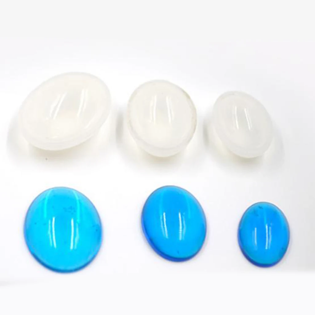 

3pcs Silicone Oval Shape Dome Cabochon Molds Jewelry Making DIY Pendants Charms Epoxy Resin Casting Mould for DIY Craft Projects