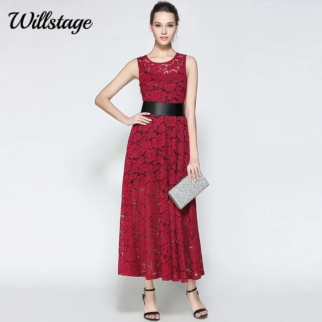 Red Dress with Belt