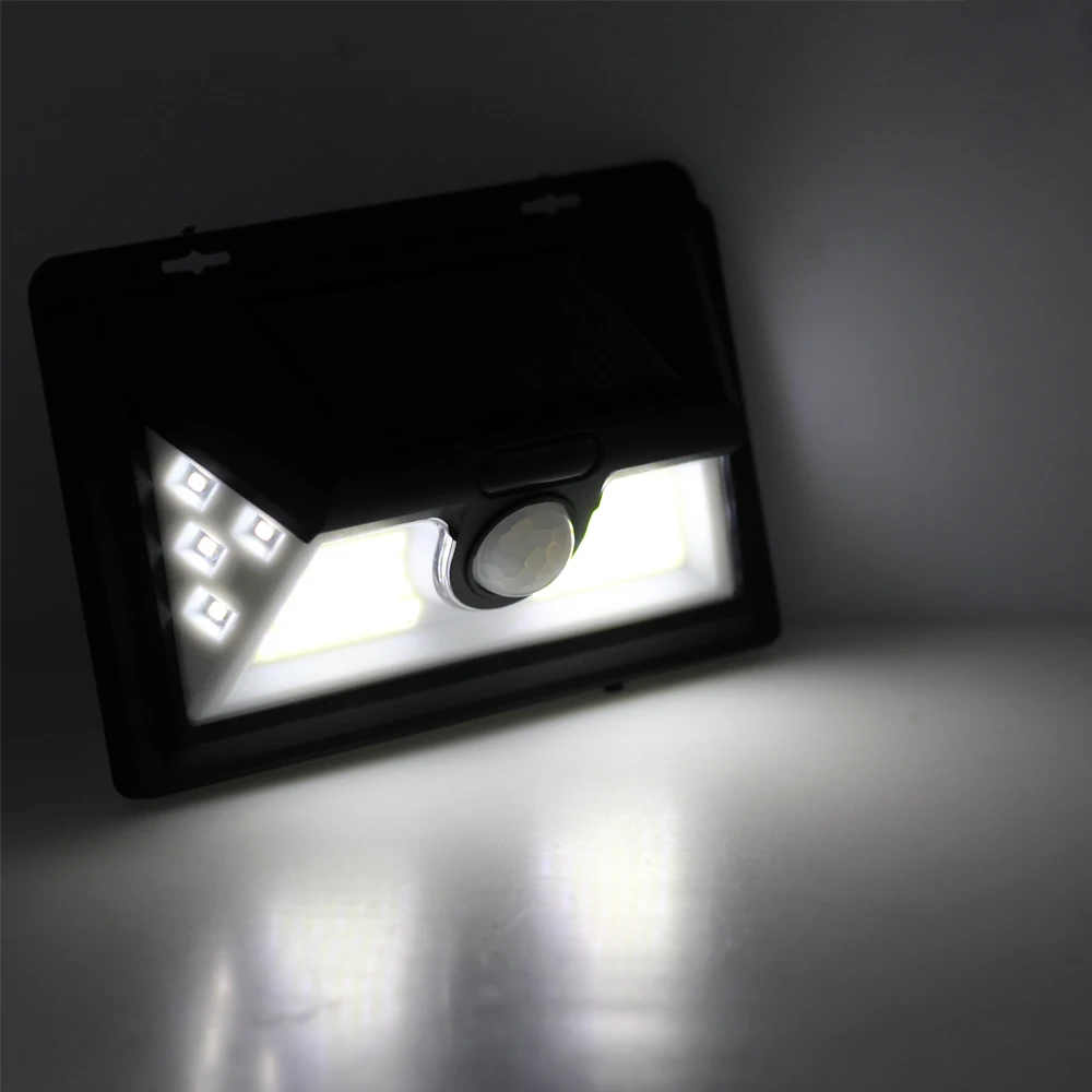 Outdoor Solar Powered LED Porch Light PIR Motion Sensor Solar Wall Lamp Waterproof Energy Saving Wall Lights for Garden Street