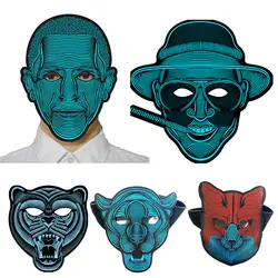 2019 Новый светодиодный Маска Новинка освещение вечерние маска Хэллоуин вечерние маска звук реактивной