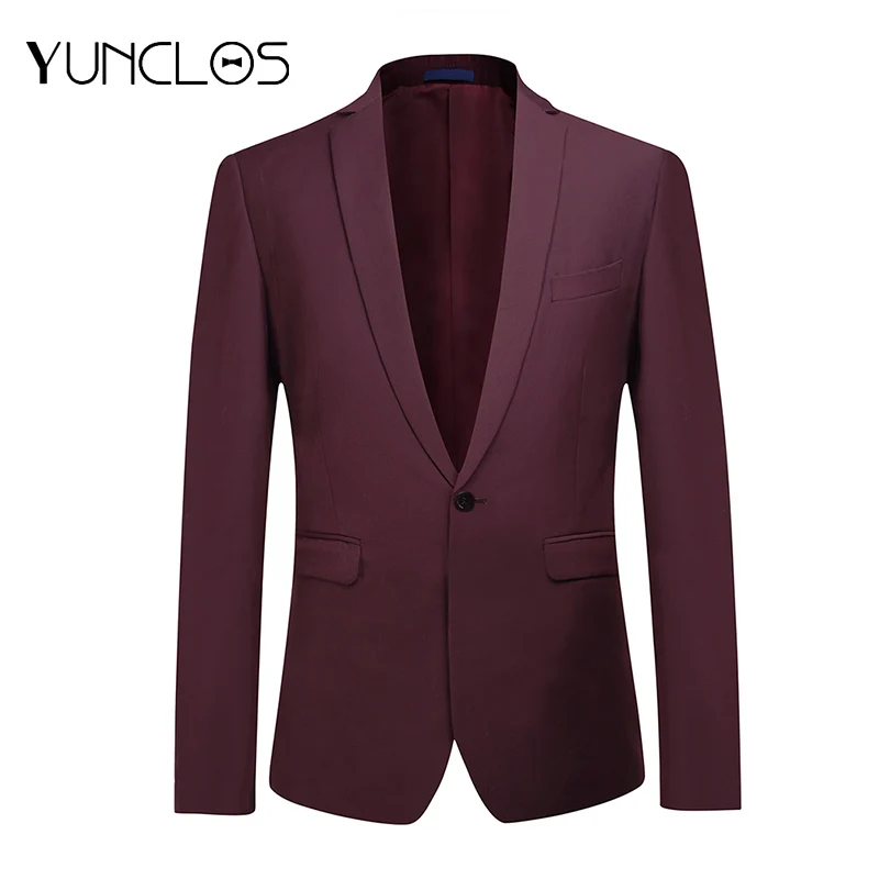 

YUNCLOS Men's Vintage Blazers Wedding Party Dress Blazer & Trousers Solid Slim Fit One Button Blazers Male Suit Blazers Jackets
