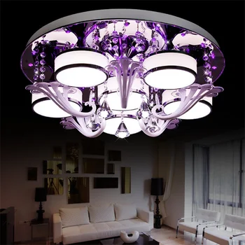 

Simple LED Crystal Dome Ceiling Lamps Home Living Room Bedroom Superior Hotel Villa Ceiling Lights Remote control