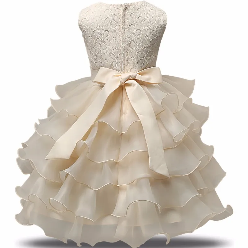 Детское платье с цветочным узором для девочек Бальные платья, многослойные платья для девочек, вечерние платья принцессы для девочек возрастом от 1 года до 2 лет, платье для крещения на день рождения