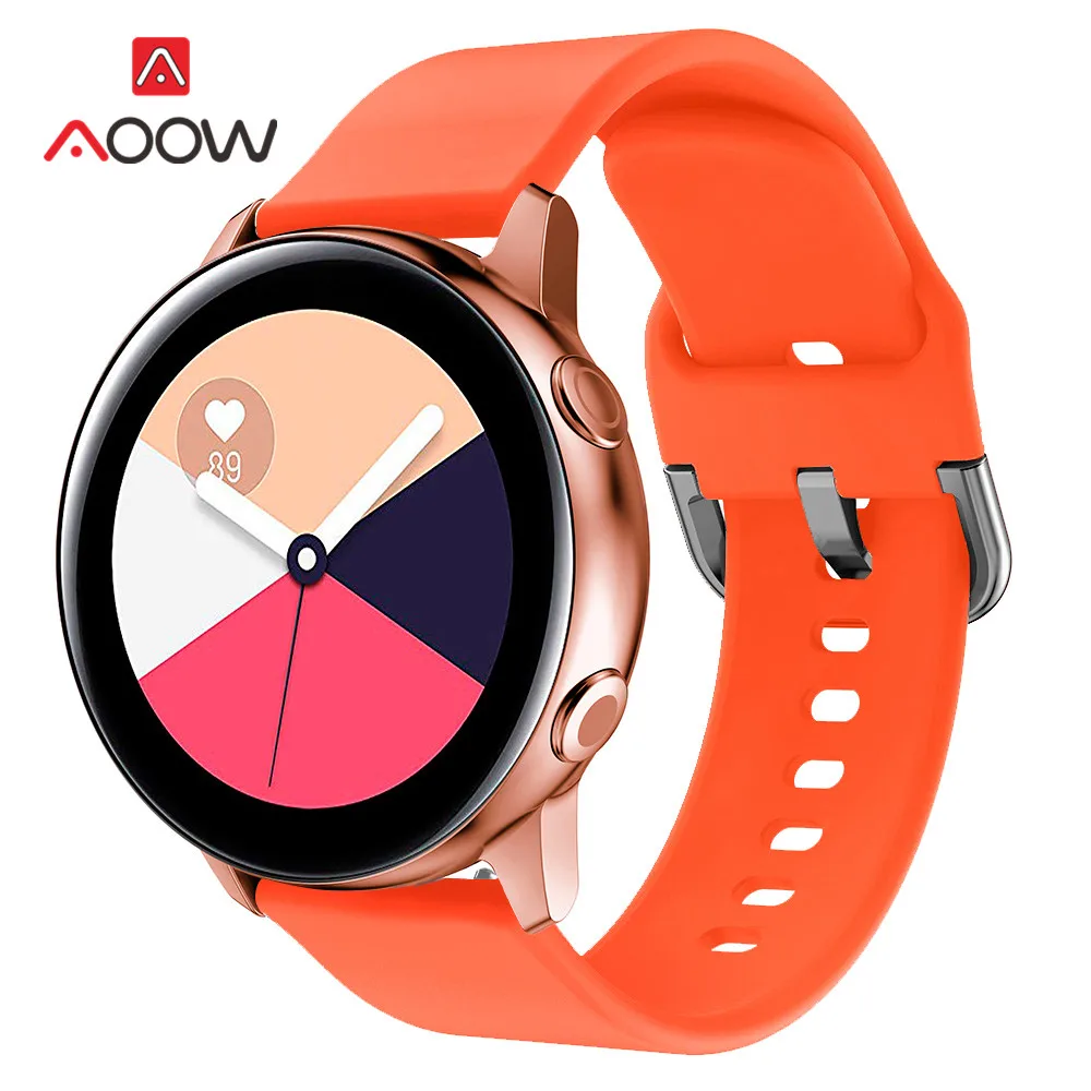Силиконовый спортивный ремешок для часов 20 мм для samsung Galaxy Watch Active 42 мм Huami Amazfit bip Garmin huawei gear S2 - Цвет ремешка: Orange