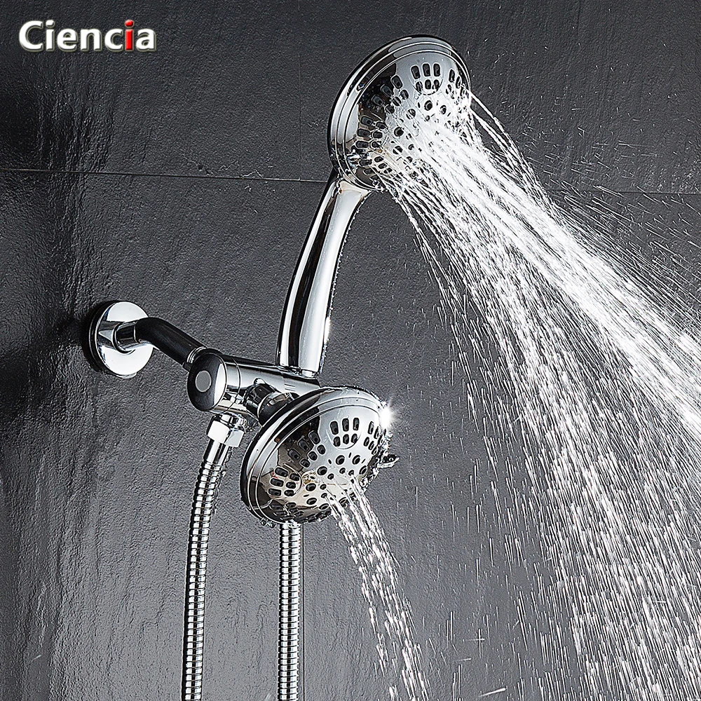 Free shipping ABS chrome Shower Head Premium 6 Spray Settings Luxury