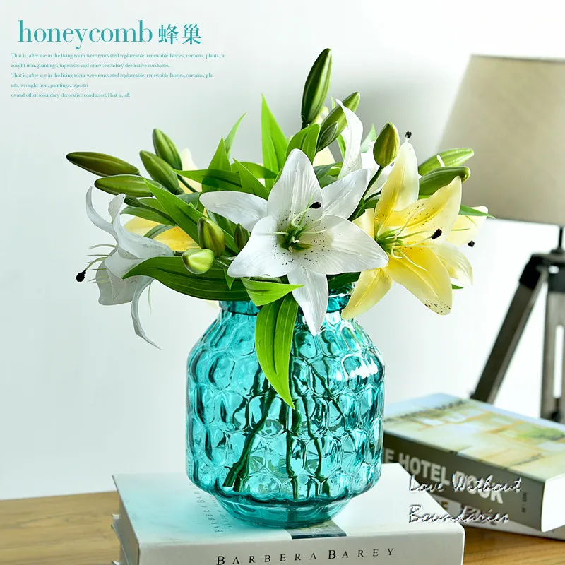 Simple transparent glass vase living room flower arrangement Decoration