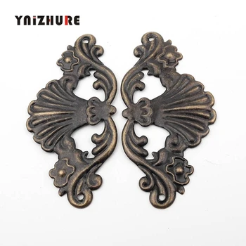 

4Pcs Antique Bronze Wooden Jewelry Box Coner Wine Box Protector Embellishment Findings Flower Corners Vintage Cover Hardware