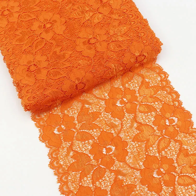 2 м/лот эластичный Цветочный кружевной лентой наборы сделай сам DIY кружевную ленту платье Костюмы топ-Бюстгальтер 16 см; белая кружевная отделка - Цвет: Оранжевый