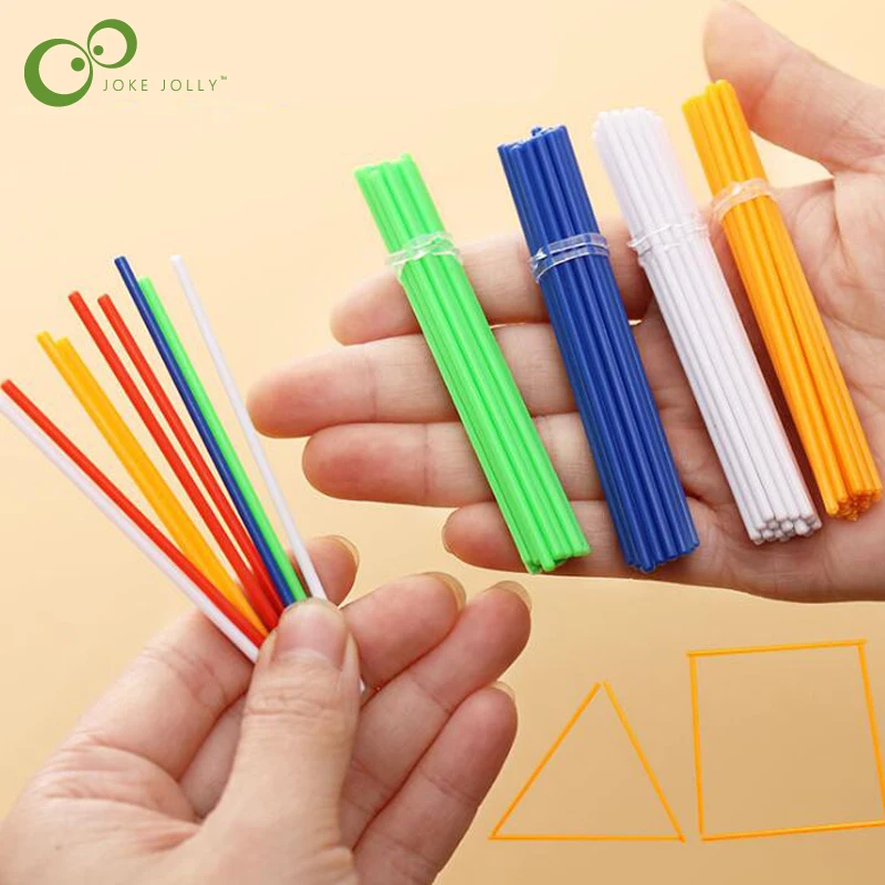 

300pcs Colorful Plastic Counting Sticks Mathematics Montessori Teaching Aids Counting Rod Kids Preschool Math Learning Toy WYQ