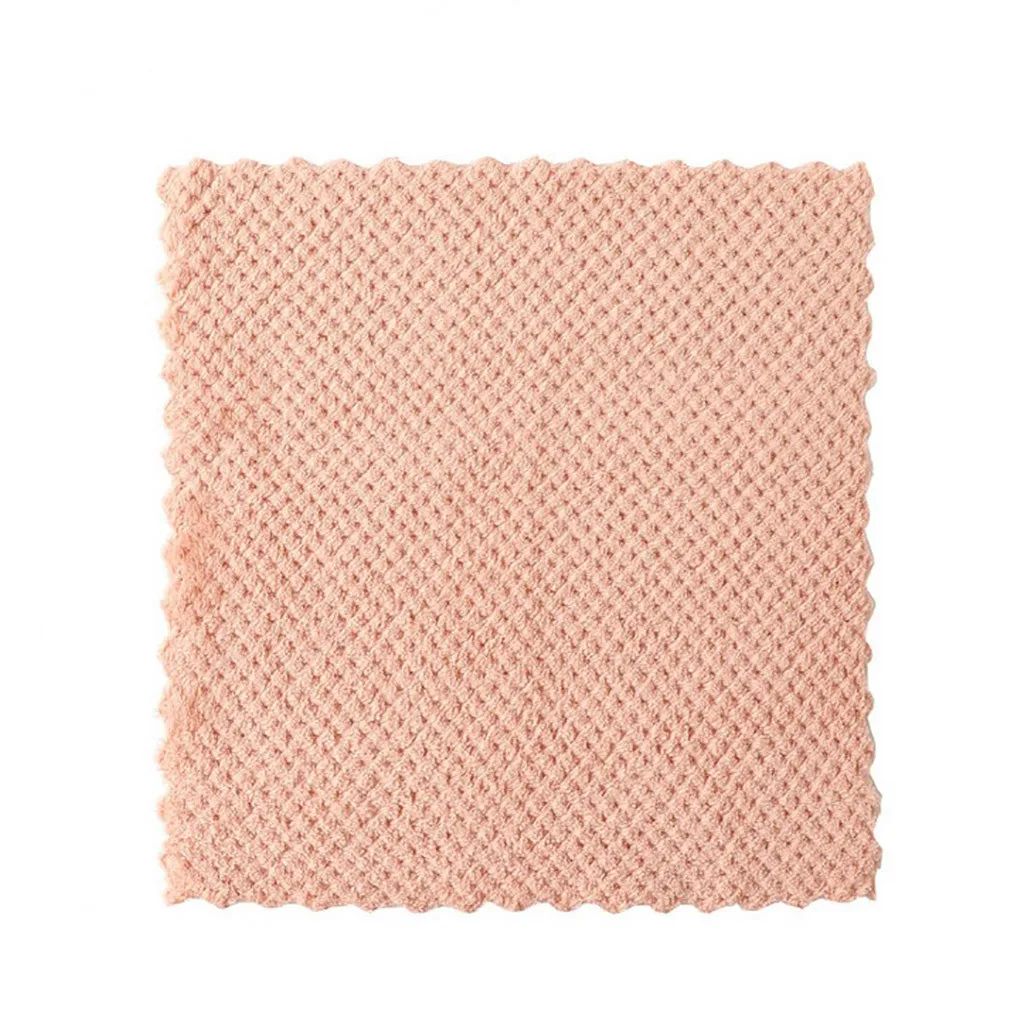 Розовый Новые Мягкие кухонные полотенца 25x25 см 1 шт. антипригарное масло кораллового бархата подвесные полотенца для рук кухонная Чистящая посуда Dec17#30 - Цвет: Розовый