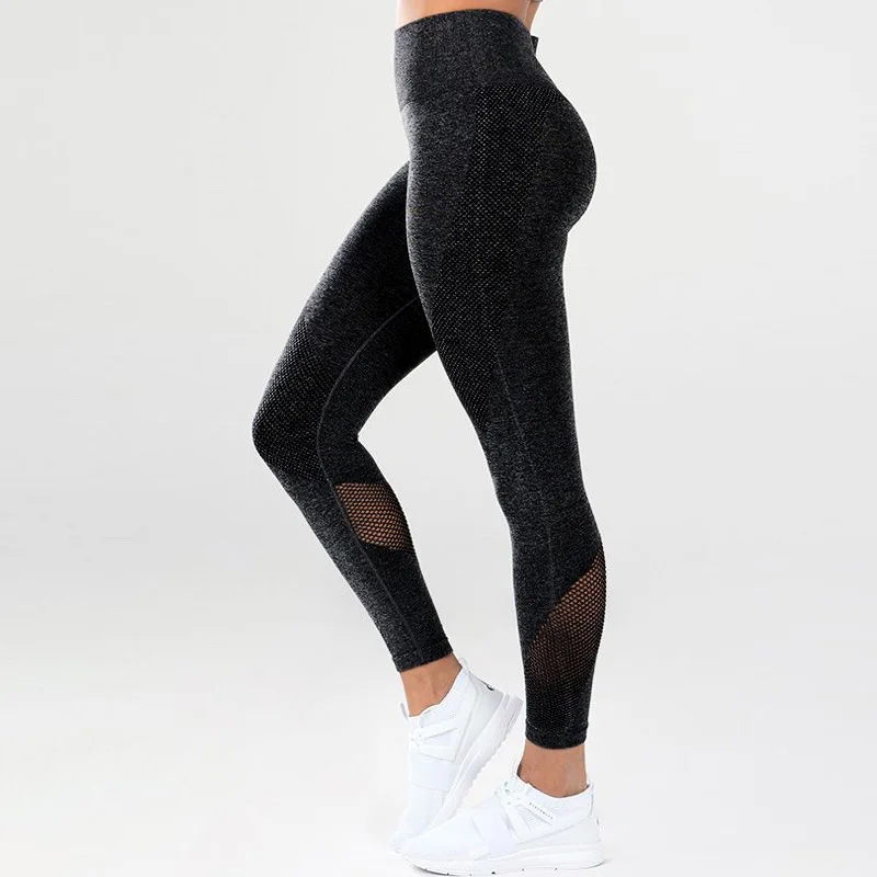Модные сетчатые леггинсы с эффектом пуш-ап, женские леггинсы для фитнеса, тонкие эластичные тренировочные леггинсы, быстросохнущие спортивные штаны