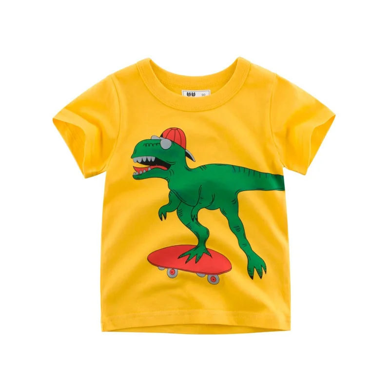 CROAL CHERIE Cute Animal Dinosaur Children's Shirts Short Sleeve Kids Boys T-shirt Fashion Car Cotton Baby Girls Clothes 90-140 (8)