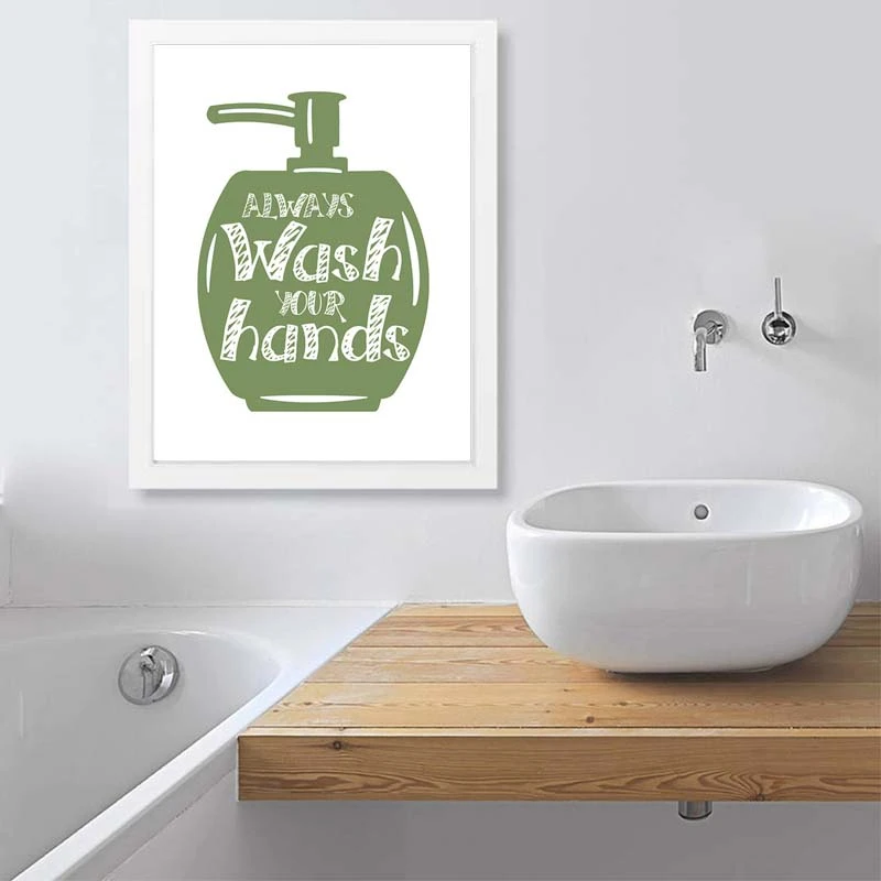 洗浄あなたの手ブラシあなたの歯ノート洗面所トイレ壁絵のキャンバスの 